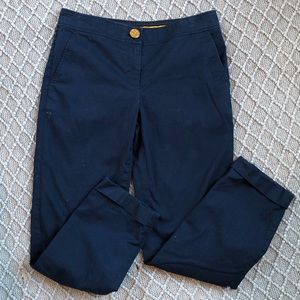 Tory Burch Cuffed Navy Ankle Pant